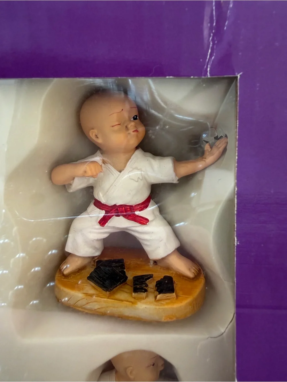 Vintage Miniature Karate Kids Figurine Set - White & Red